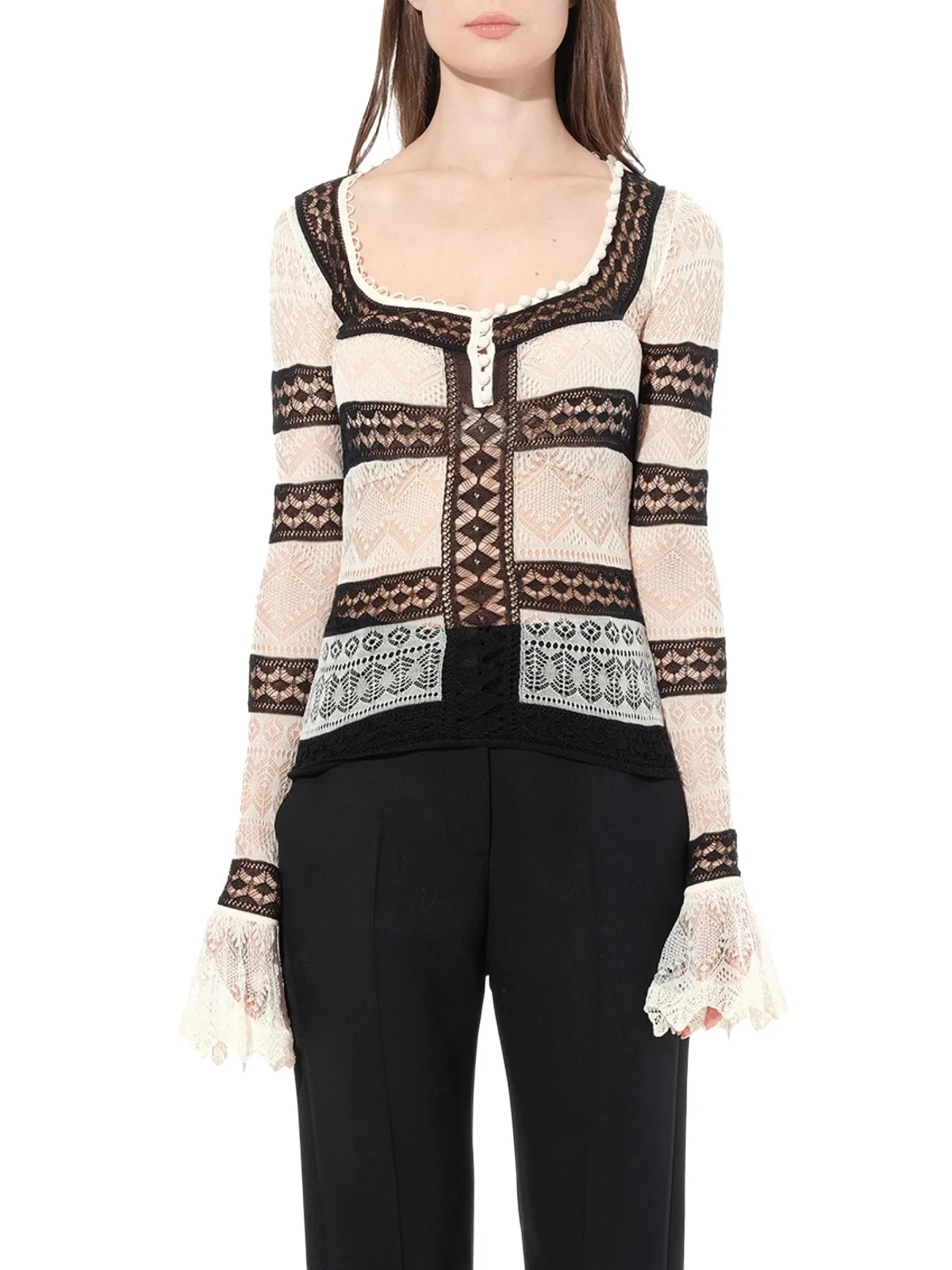Scoop Neck Long Sleeve in Multicolor Scoop Neck Long Sleeve in Multicolor