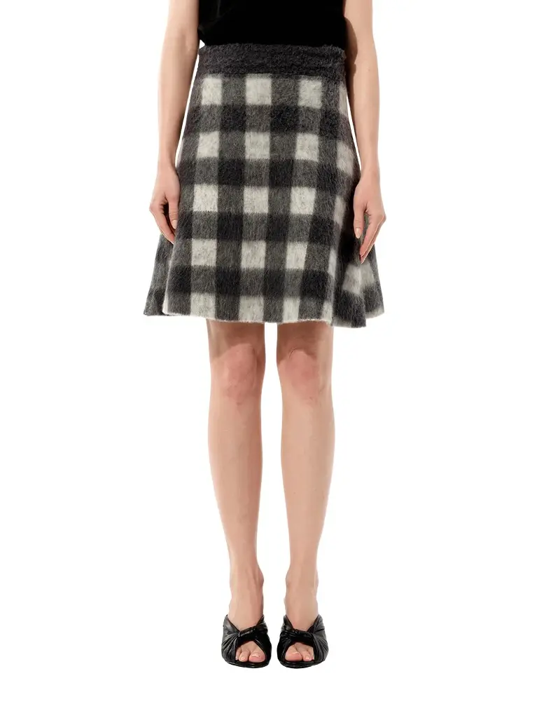 Midi Skirt in White Black