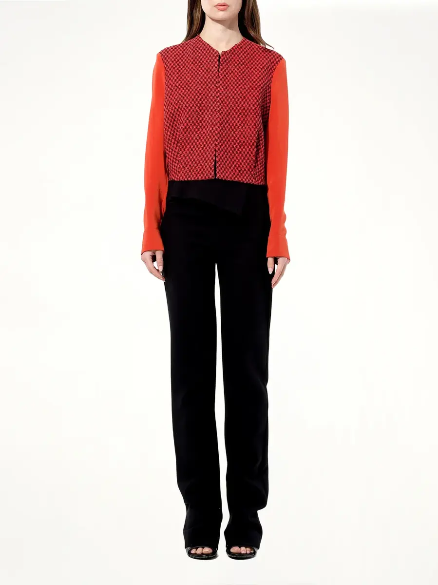 Balenciaga Tweed Jacket in Red/black Red | Thumbnail 4 Balenciaga Tweed Jacket in Red/black Red | Thumbnail 4