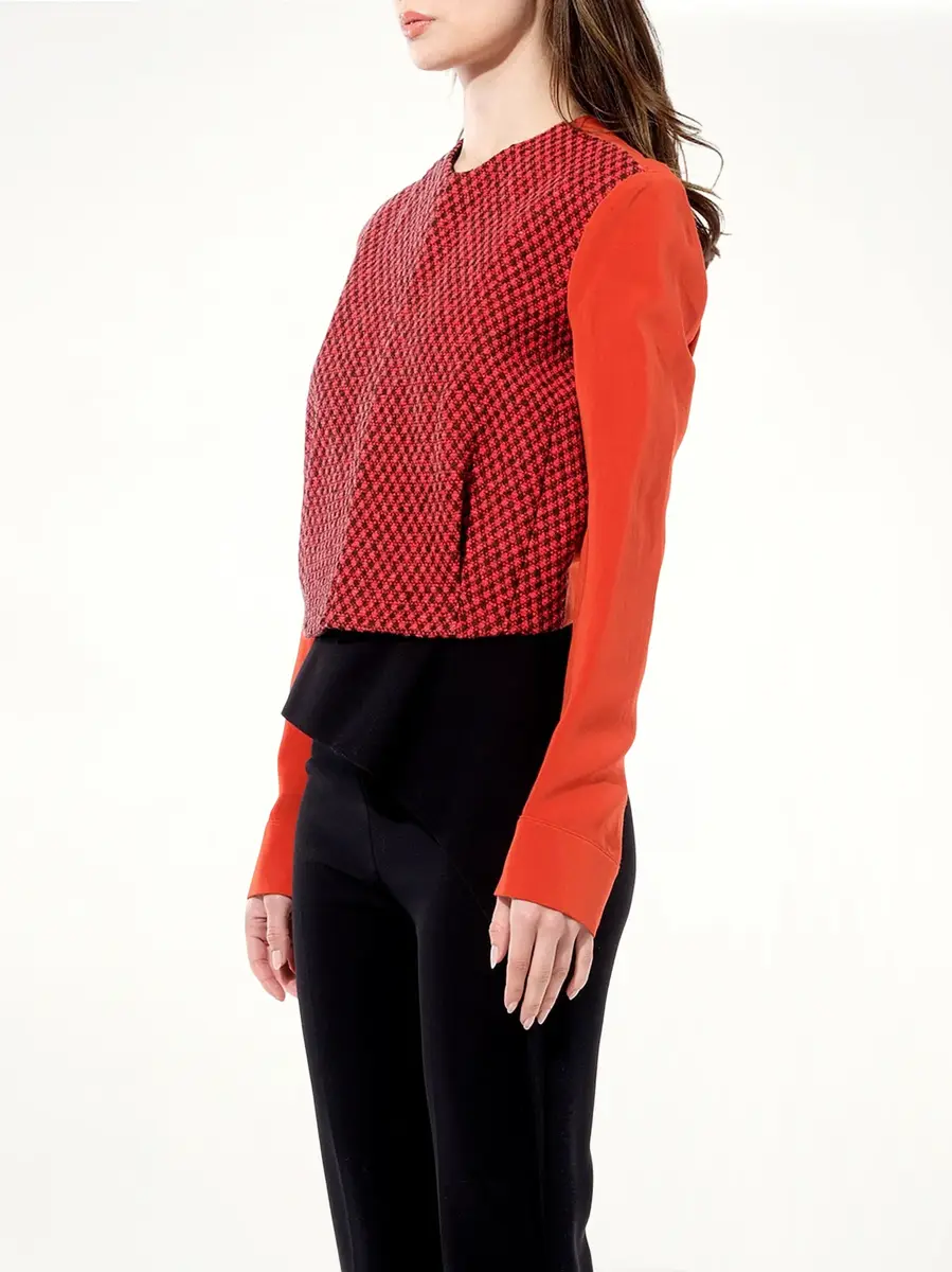 Balenciaga Tweed Jacket in Red/black Red | Thumbnail 5 Balenciaga Tweed Jacket in Red/black Red | Thumbnail 5
