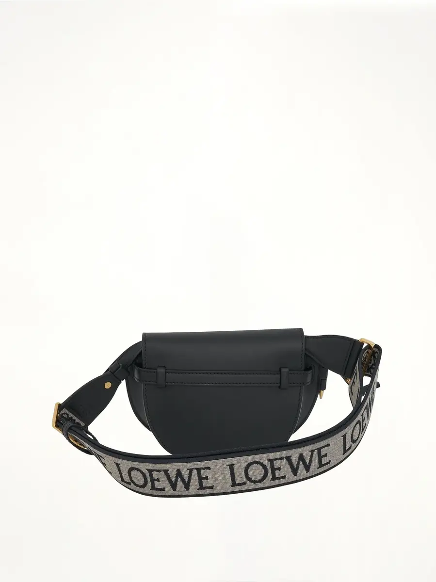 Loewe Mini Gate Dual Bag in Soft Calfskin And Jacquard Strap Black | Thumbnail 4 Loewe Mini Gate Dual Bag in Soft Calfskin And Jacquard Strap Black | Thumbnail 4