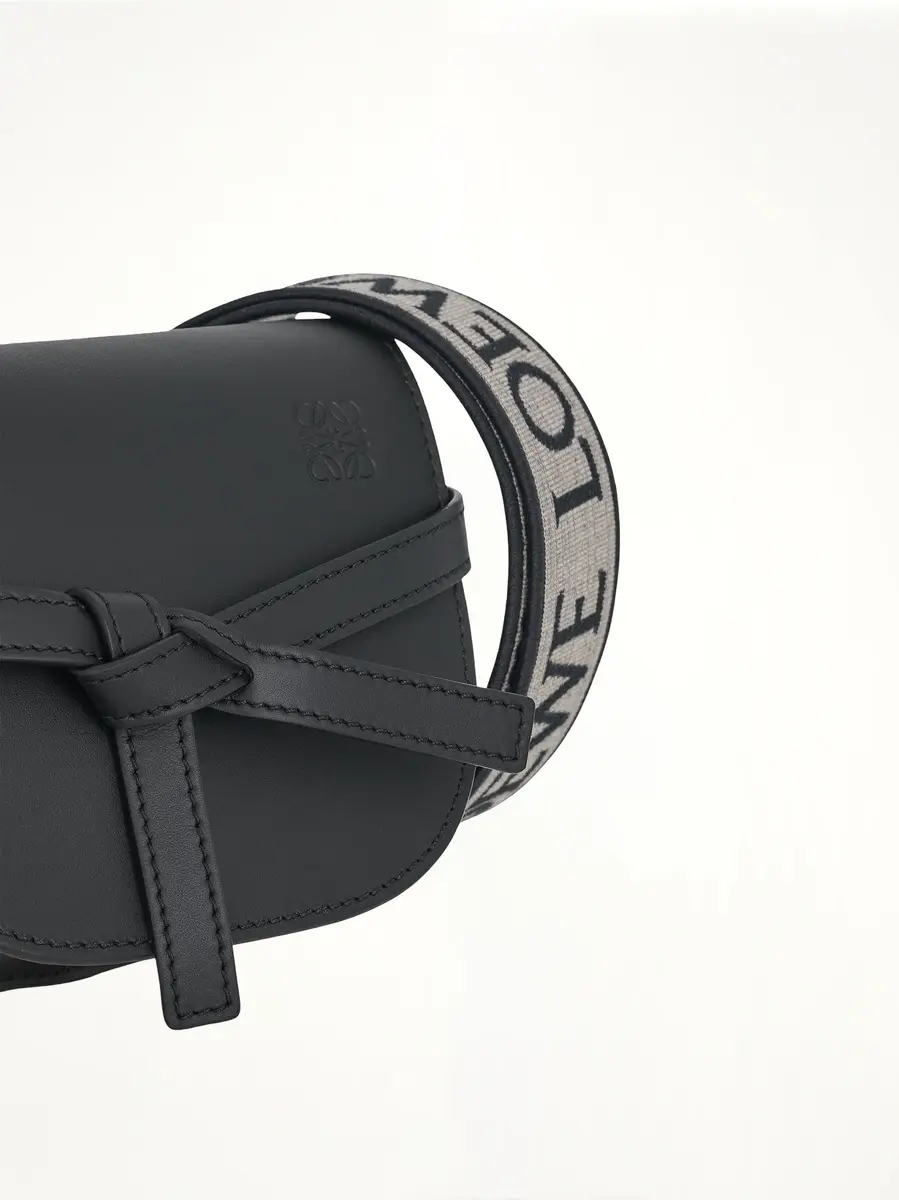 Loewe Mini Gate Dual Bag in Soft Calfskin And Jacquard Strap Black | Thumbnail 5 Loewe Mini Gate Dual Bag in Soft Calfskin And Jacquard Strap Black | Thumbnail 5