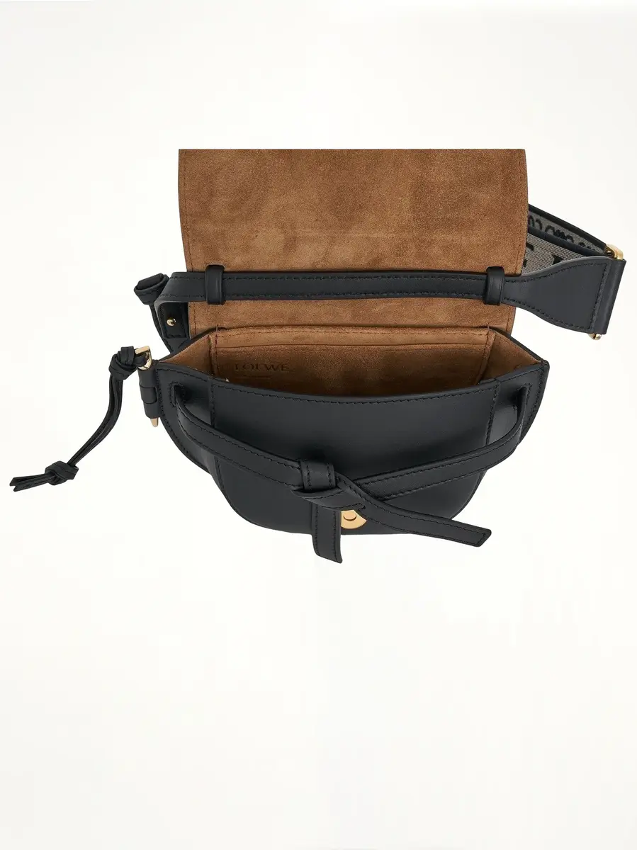 Loewe Mini Gate Dual Bag in Soft Calfskin And Jacquard Strap Black | Thumbnail 6 Loewe Mini Gate Dual Bag in Soft Calfskin And Jacquard Strap Black | Thumbnail 6