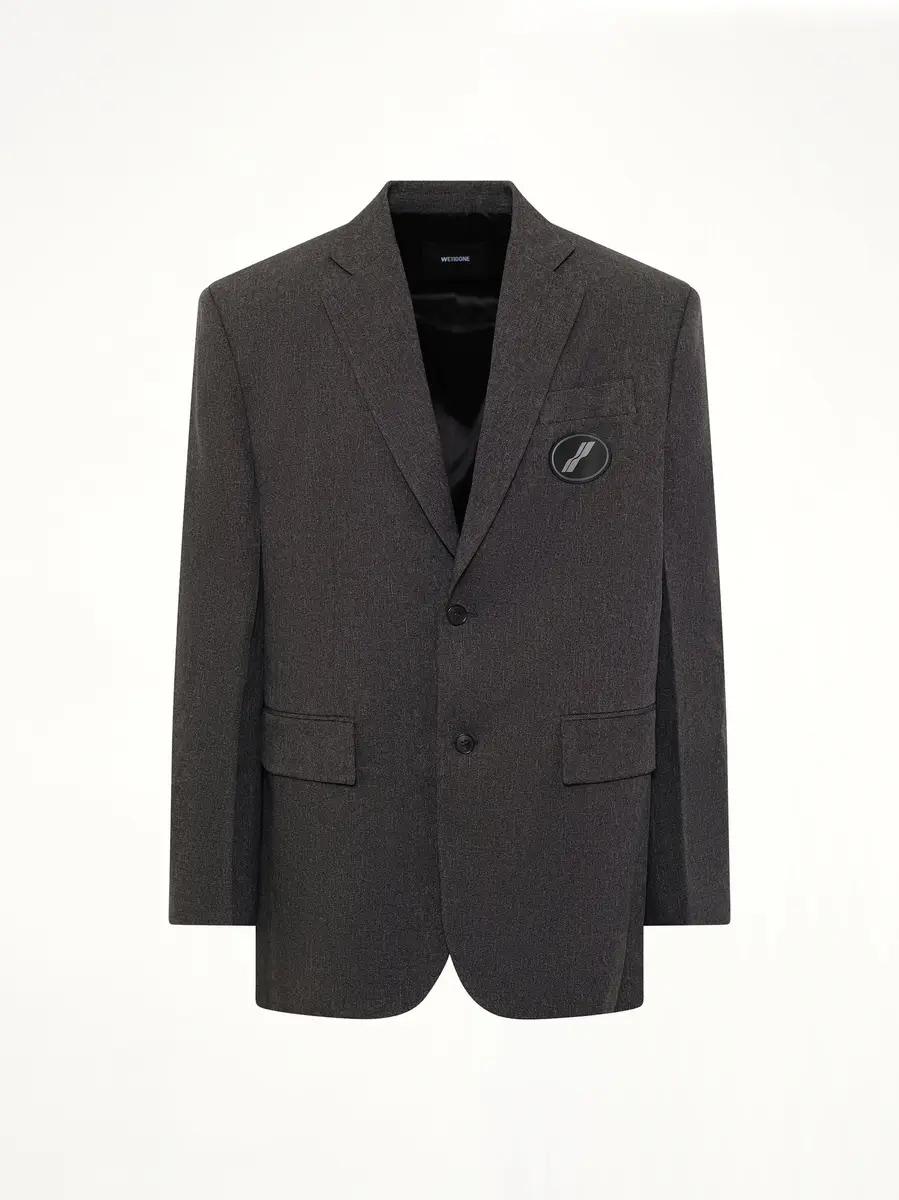 We11Done Oversized Suit Logo Blazer in Charcoal | Thumbnail 3