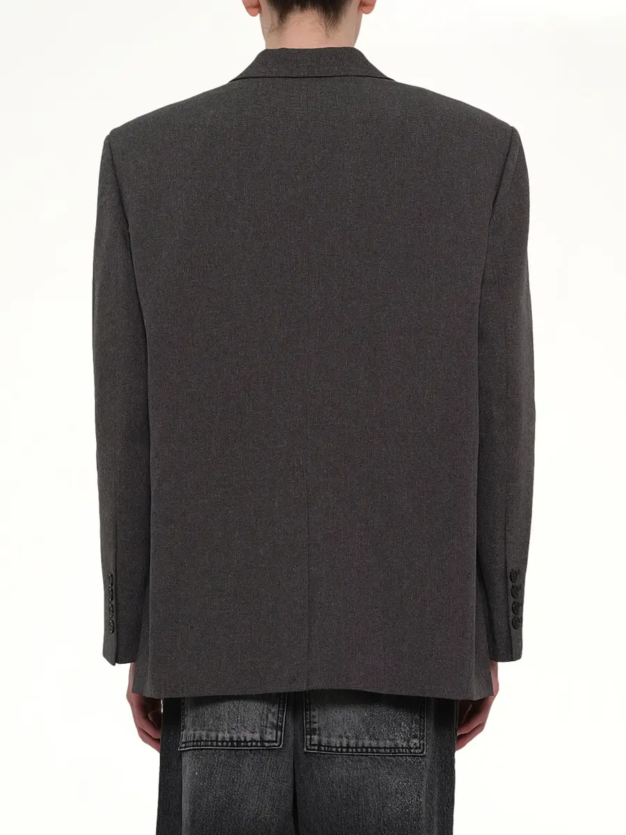We11Done Oversized Suit Logo Blazer in Charcoal | Thumbnail 5