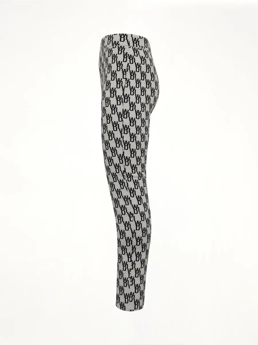 We11Done Fitted Knit Side Open Jacquard Trouser in Ivory | Thumbnail 2 We11Done Fitted Knit Side Open Jacquard Trouser in Ivory | Thumbnail 2