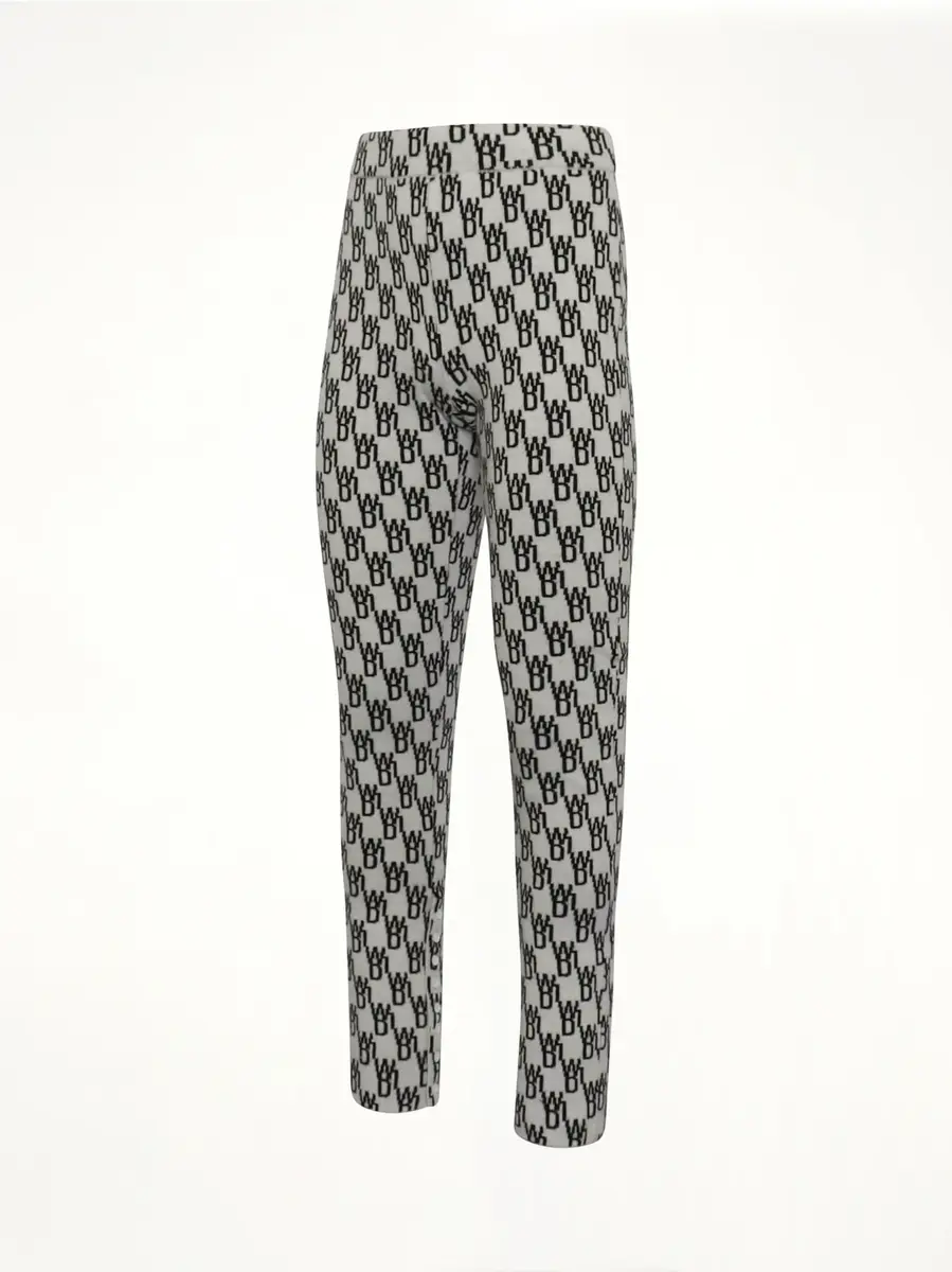 We11Done Fitted Knit Side Open Jacquard Trouser in Ivory | Thumbnail 3 We11Done Fitted Knit Side Open Jacquard Trouser in Ivory | Thumbnail 3