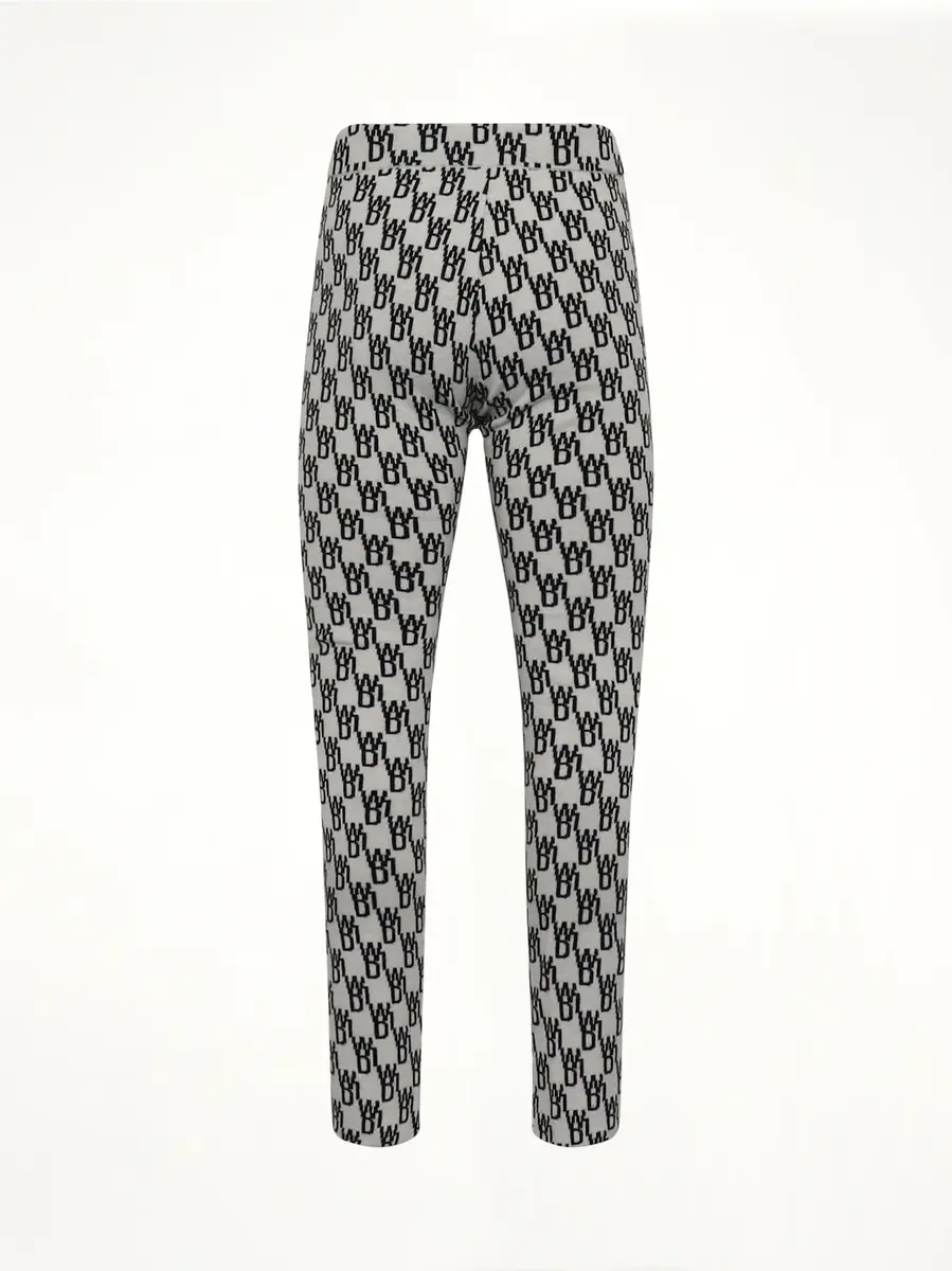 We11Done Fitted Knit Side Open Jacquard Trouser in Ivory | Thumbnail 4 We11Done Fitted Knit Side Open Jacquard Trouser in Ivory | Thumbnail 4