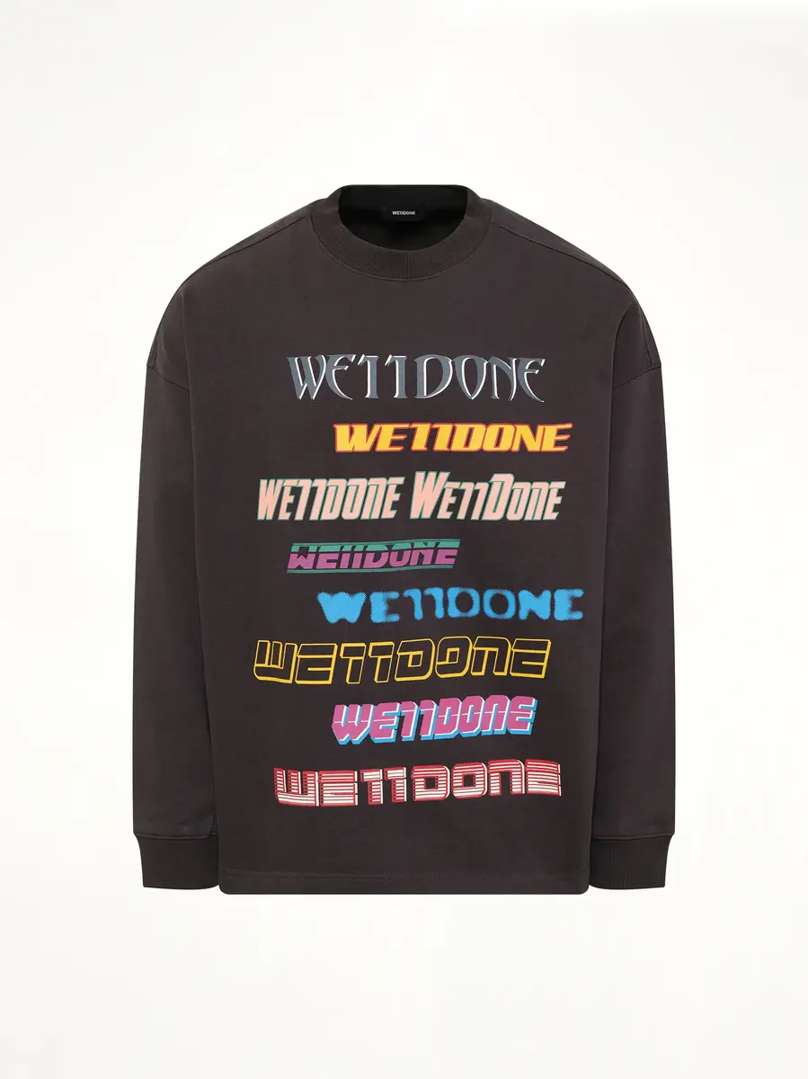 We11Done Front Logo Sweatshirt in Charcoal | Thumbnail 3