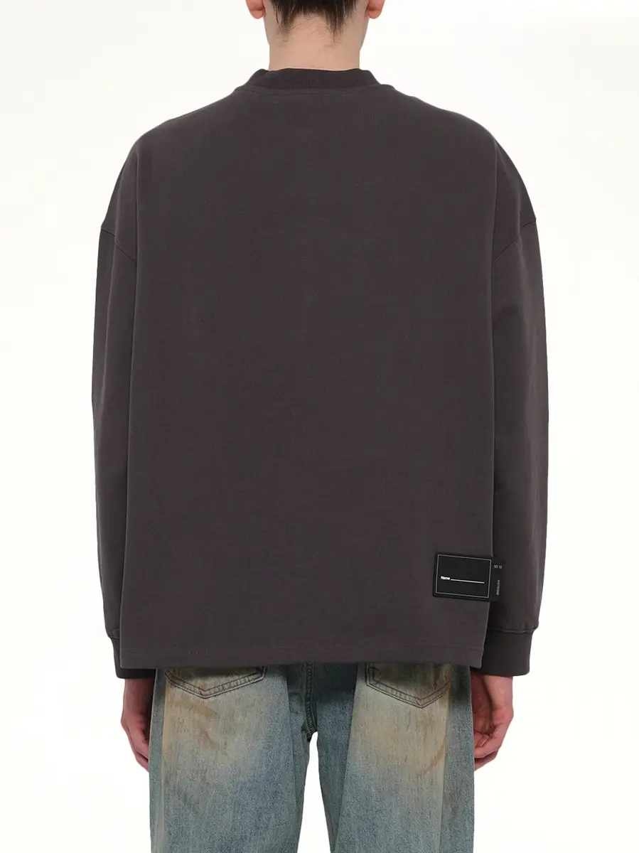We11Done Front Logo Sweatshirt in Charcoal | Thumbnail 5