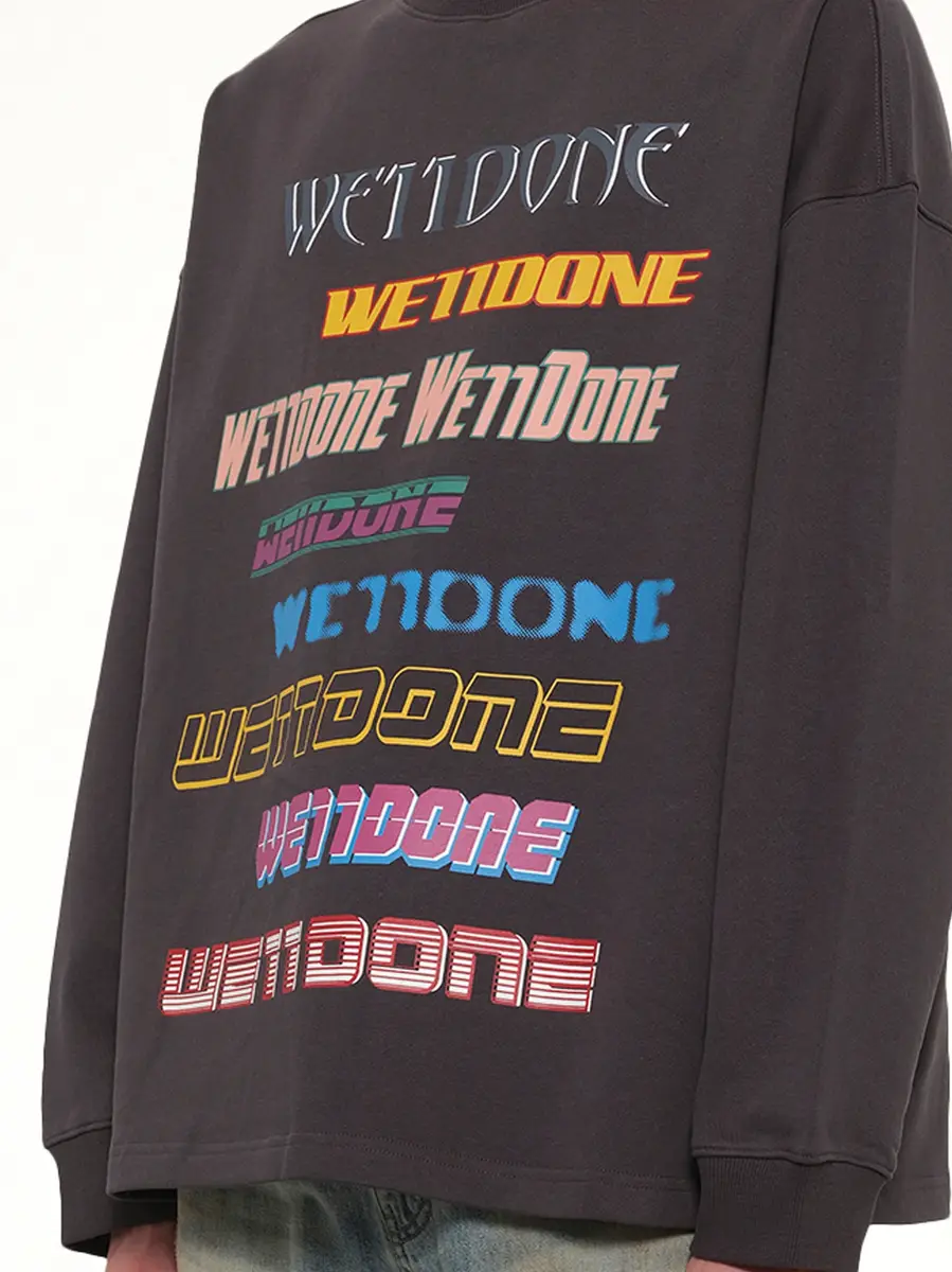We11Done Front Logo Sweatshirt in Charcoal | Thumbnail 6