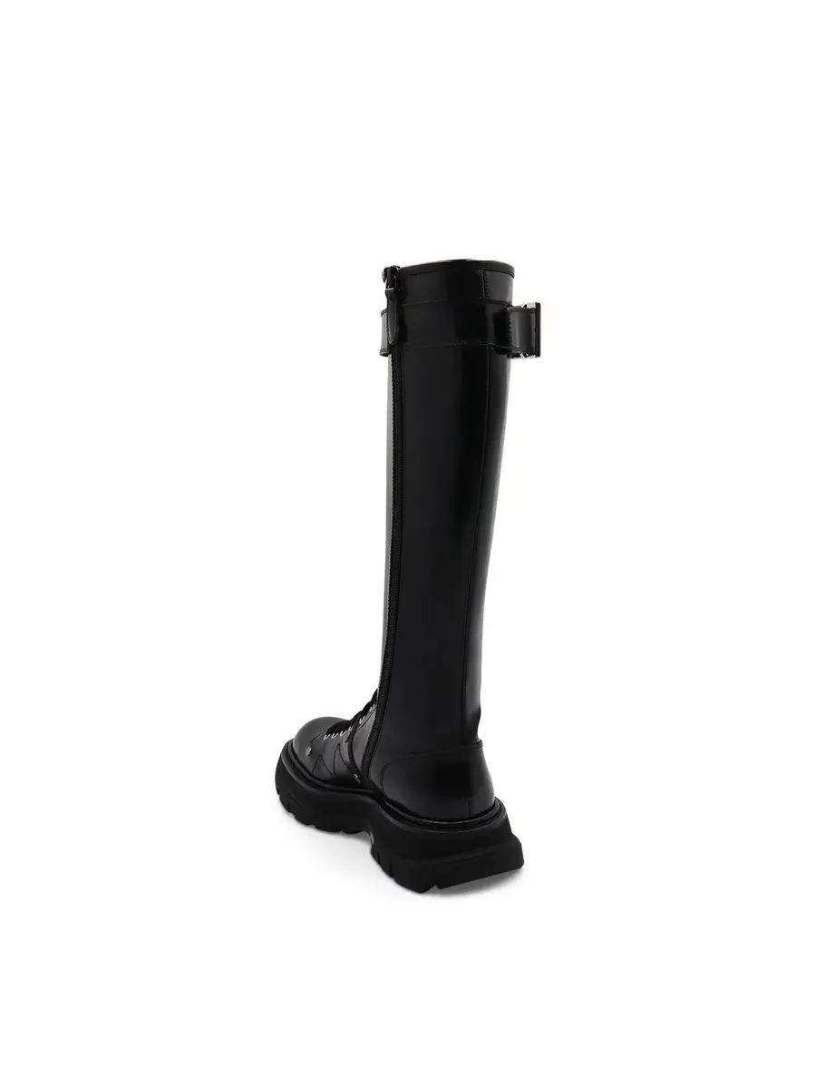 Alexander McQueen Tread Knee High Lace Up Boots | Thumbnail 2 Alexander McQueen Tread Knee High Lace Up Boots | Thumbnail 2