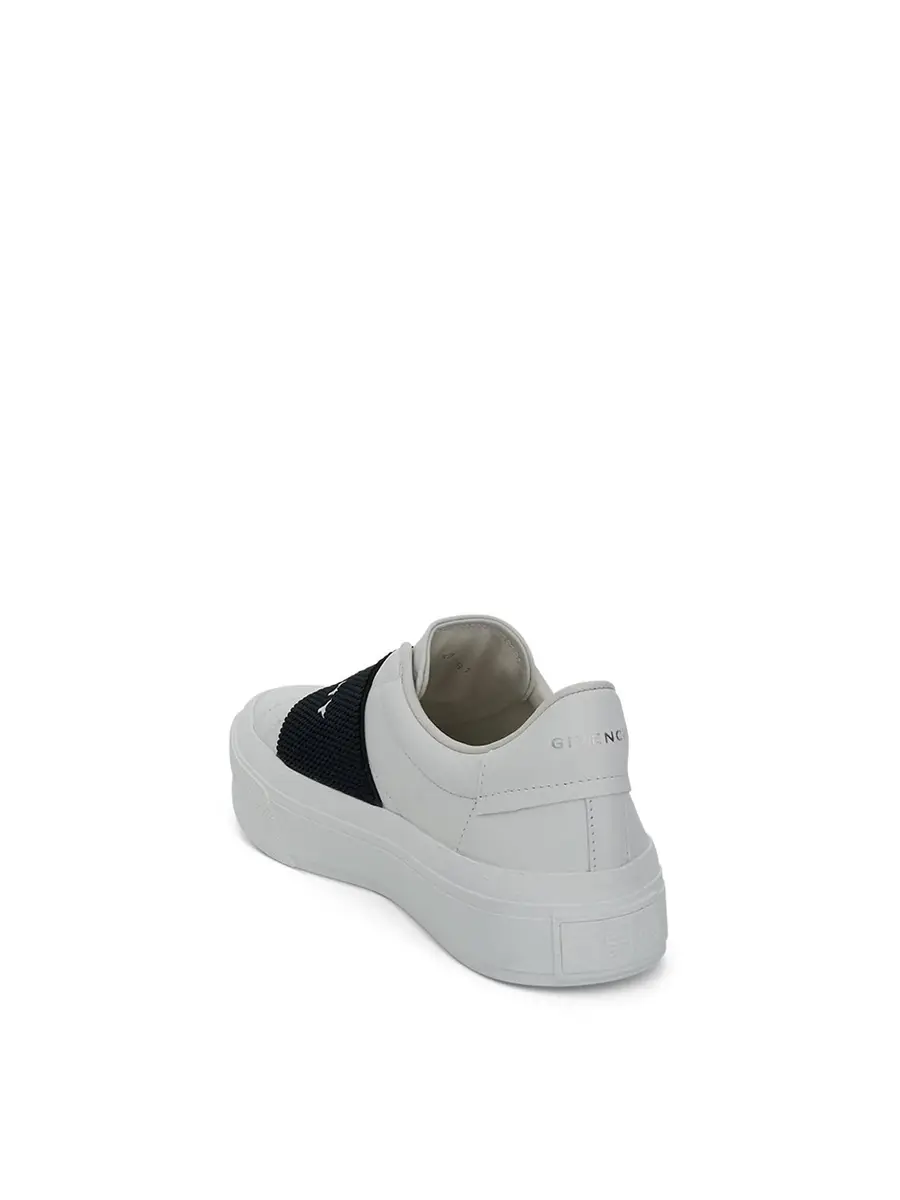 Givenchy City Court Elastic Band Sneakers in White/black | Thumbnail 2