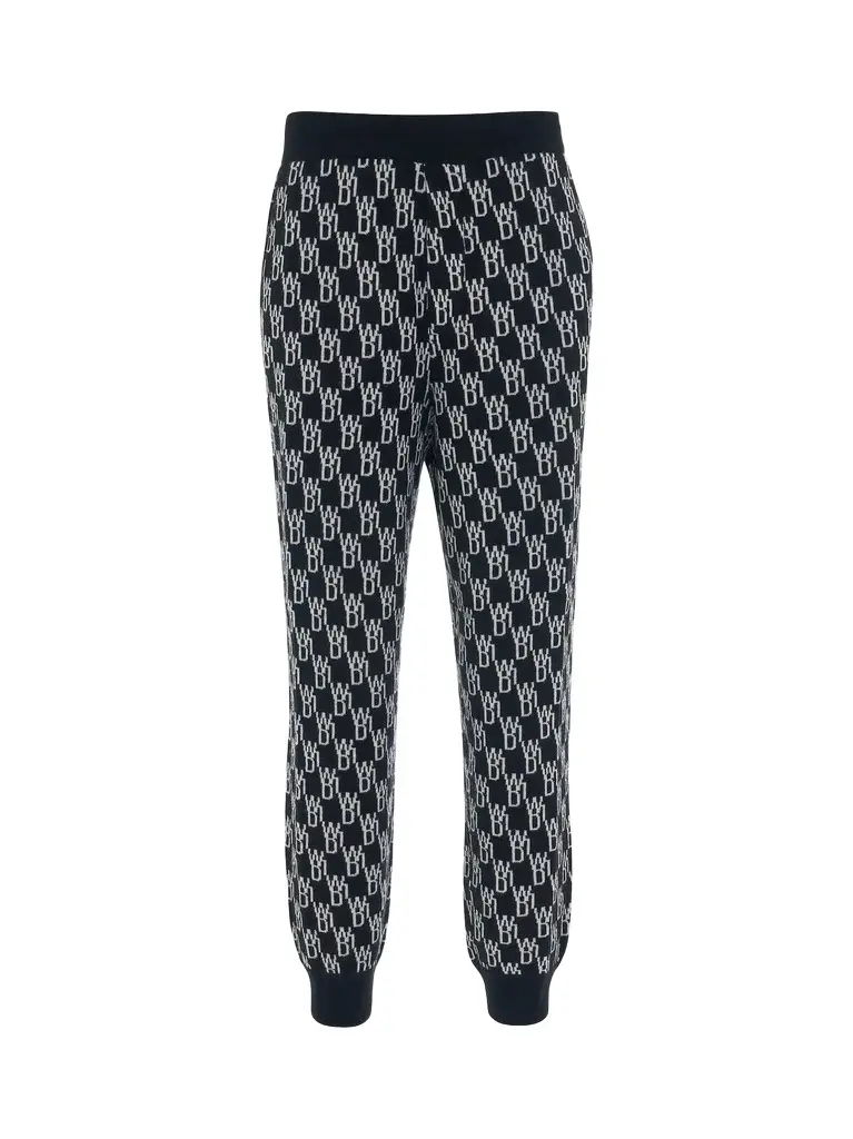 We11Done Monogram Knit Jacquard Trouser | Image 1 We11Done Monogram Knit Jacquard Trouser | Image 1