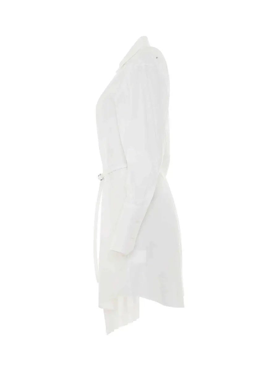 Off-White Corporate Plisse Shirt Dress in White/black | Thumbnail 2