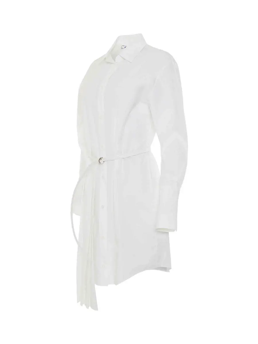 Off-White Corporate Plisse Shirt Dress in White/black | Thumbnail 3