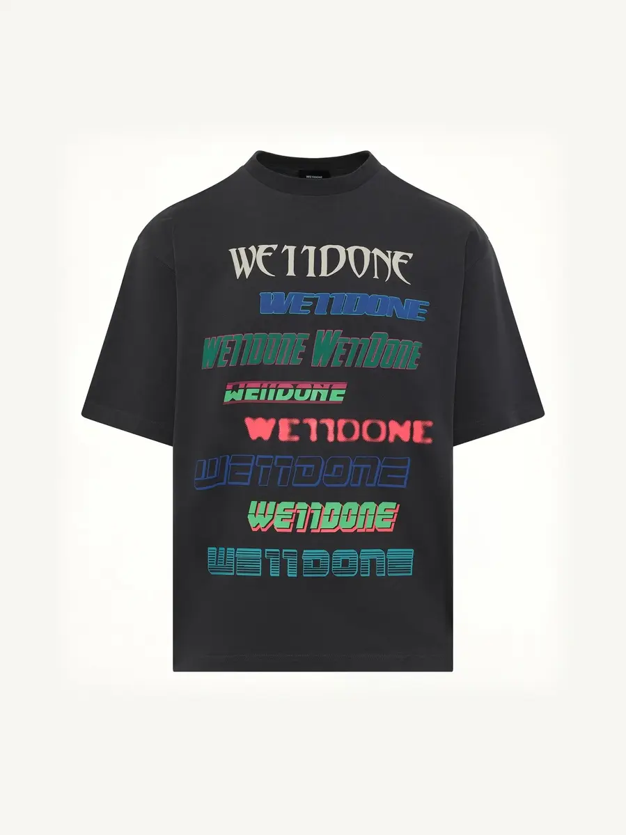 We11Done Multi Logo T-shirt in Charcoal | Thumbnail 3 We11Done Multi Logo T-shirt in Charcoal | Thumbnail 3