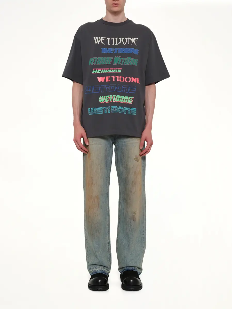 We11Done Multi Logo T-shirt in Charcoal | Thumbnail 7 We11Done Multi Logo T-shirt in Charcoal | Thumbnail 7