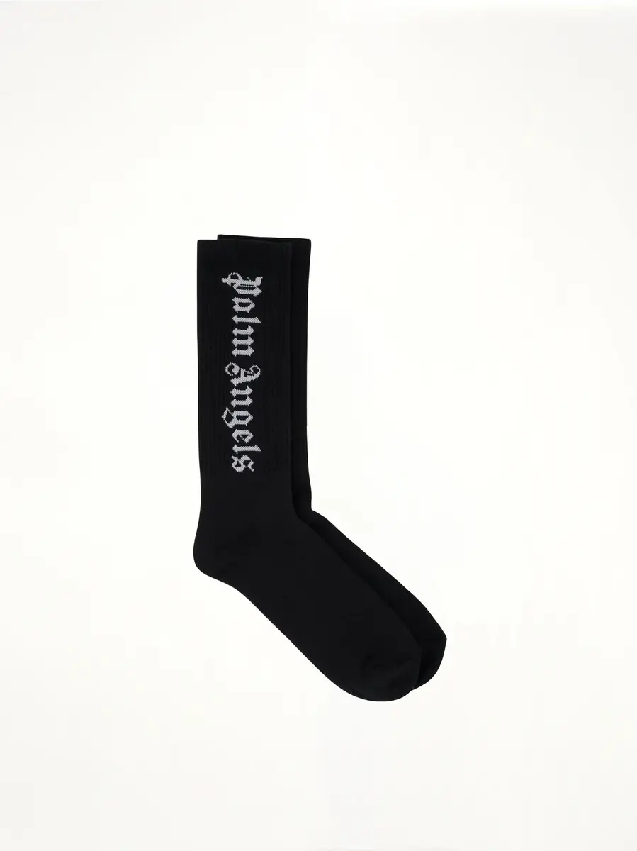 Palm Angels Vertical Logo Socks in Black/white | Thumbnail 2 Palm Angels Vertical Logo Socks in Black/white | Thumbnail 2