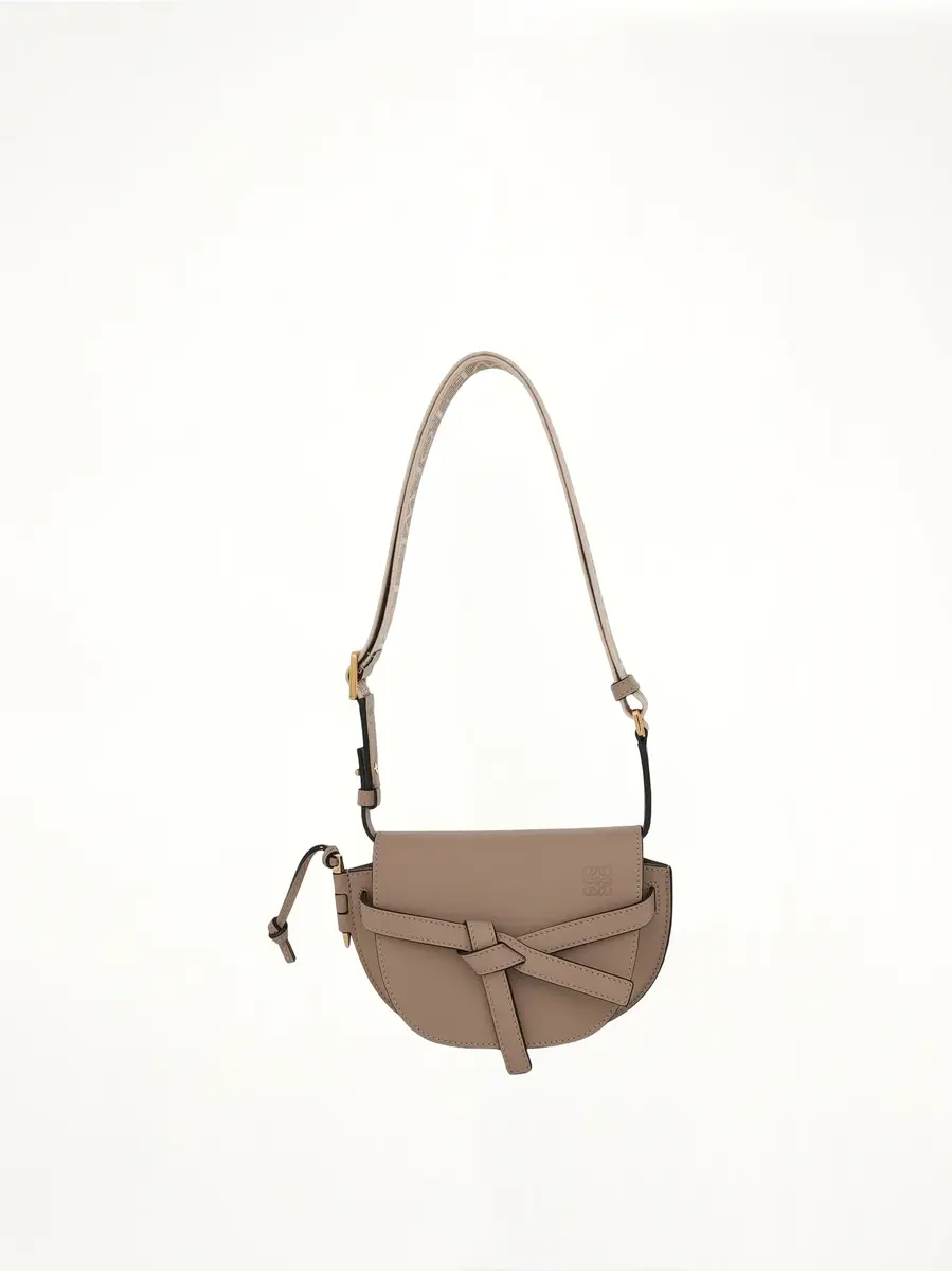 Loewe Mini Gate Dual Bag in Soft Calfskin And Jacquard Strap Sand | Thumbnail 2 Loewe Mini Gate Dual Bag in Soft Calfskin And Jacquard Strap Sand | Thumbnail 2