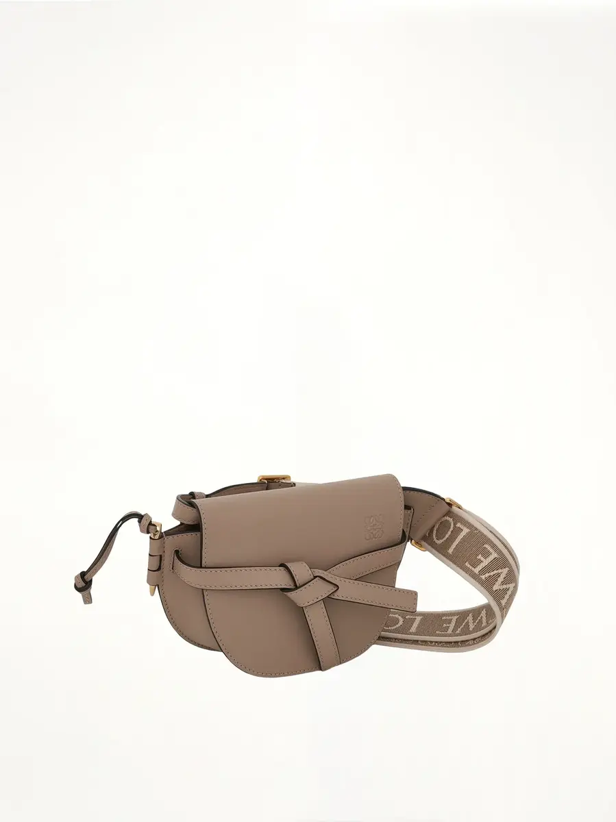 Loewe Mini Gate Dual Bag in Soft Calfskin And Jacquard Strap Sand | Thumbnail 3 Loewe Mini Gate Dual Bag in Soft Calfskin And Jacquard Strap Sand | Thumbnail 3
