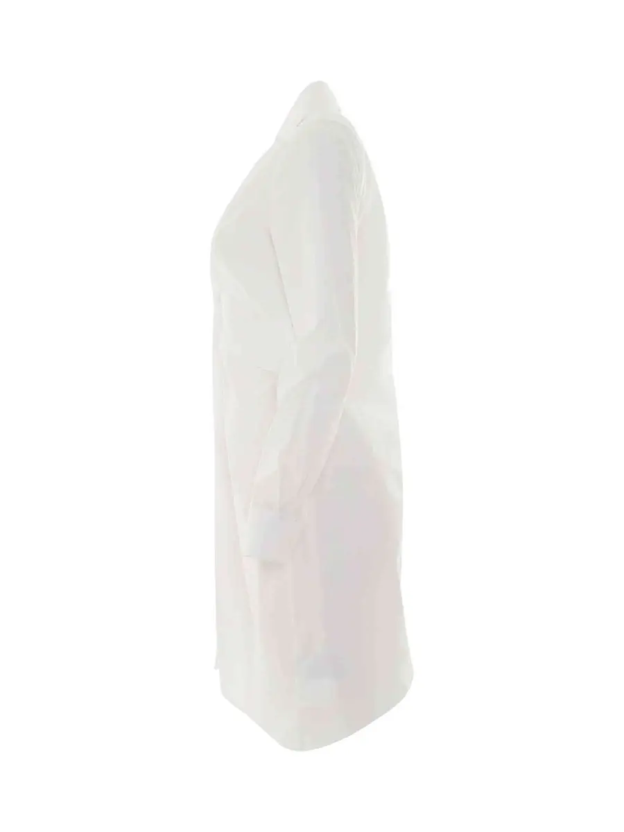 Off-White Popeline Draped Shirt Dress | Thumbnail 2 Off-White Popeline Draped Shirt Dress | Thumbnail 2