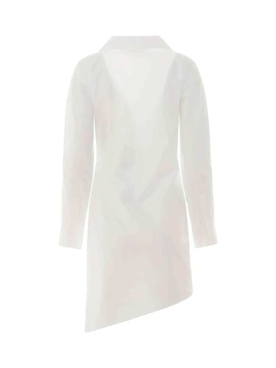 Off-White Popeline Draped Shirt Dress | Thumbnail 4 Off-White Popeline Draped Shirt Dress | Thumbnail 4