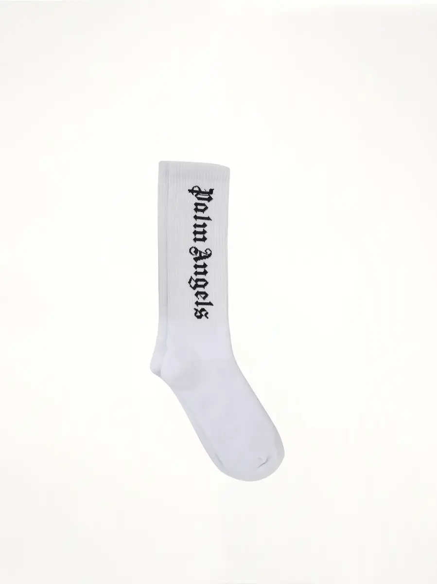 Palm Angels Vertical Logo Socks in White/black | Thumbnail 2 Palm Angels Vertical Logo Socks in White/black | Thumbnail 2