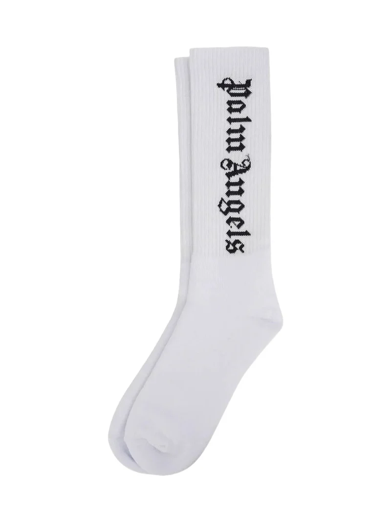Vertical Logo Socks in White/black