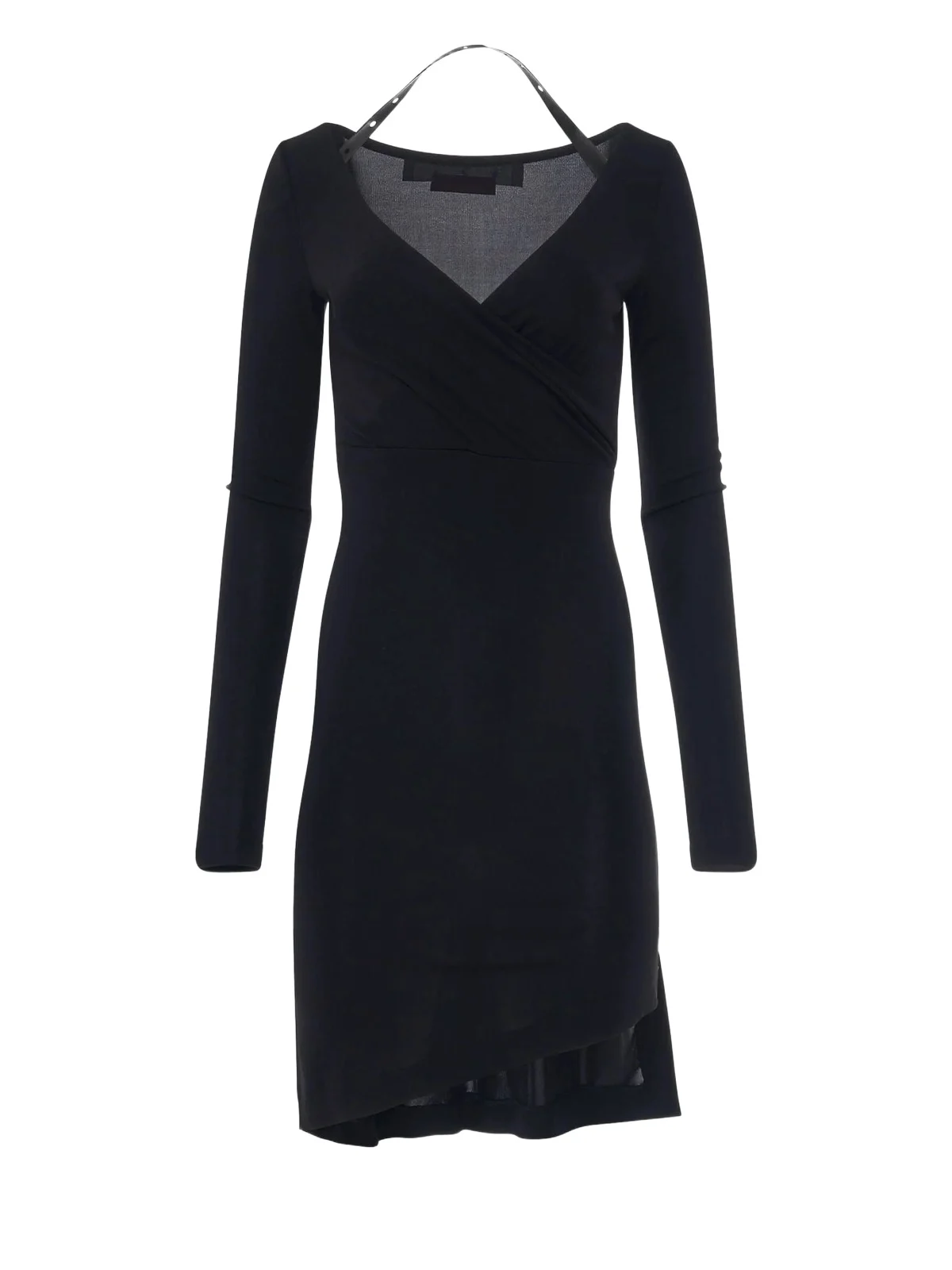 Off-White Fluid Jersey Twisted Long Sleeve Dress