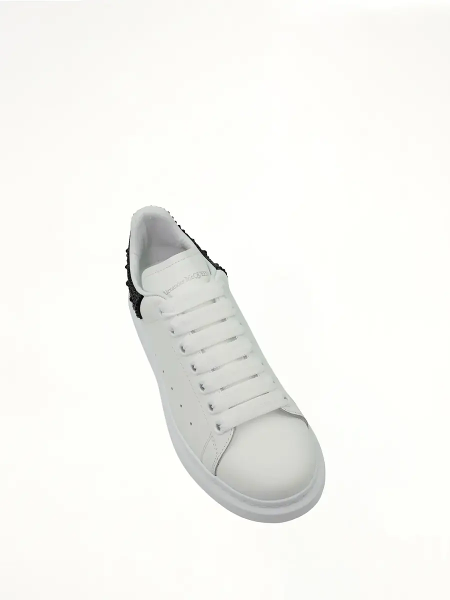Alexander McQueen Larry Oversized Heel Sneaker in White/black Crystal | Thumbnail 4 Alexander McQueen Larry Oversized Heel Sneaker in White/black Crystal | Thumbnail 4