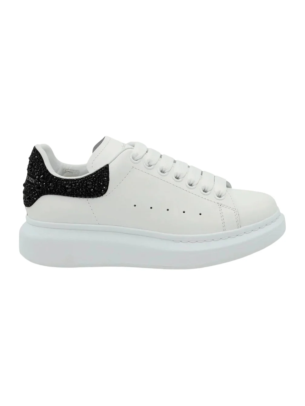 Larry Oversized Heel Sneaker in White/black Crystal