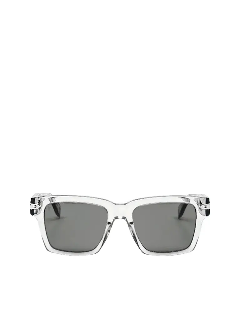 Crystal Square Acetate Sunglasses With Solid Smoke Lens Crystal Square Acetate Sunglasses With Solid Smoke Lens