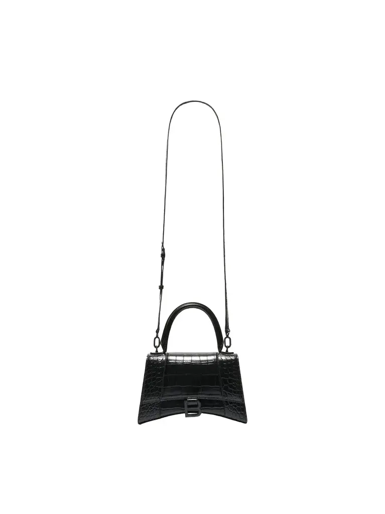 Balenciaga Hourglass Small Croco Embossed Bag | Image 1 Balenciaga Hourglass Small Croco Embossed Bag | Image 1