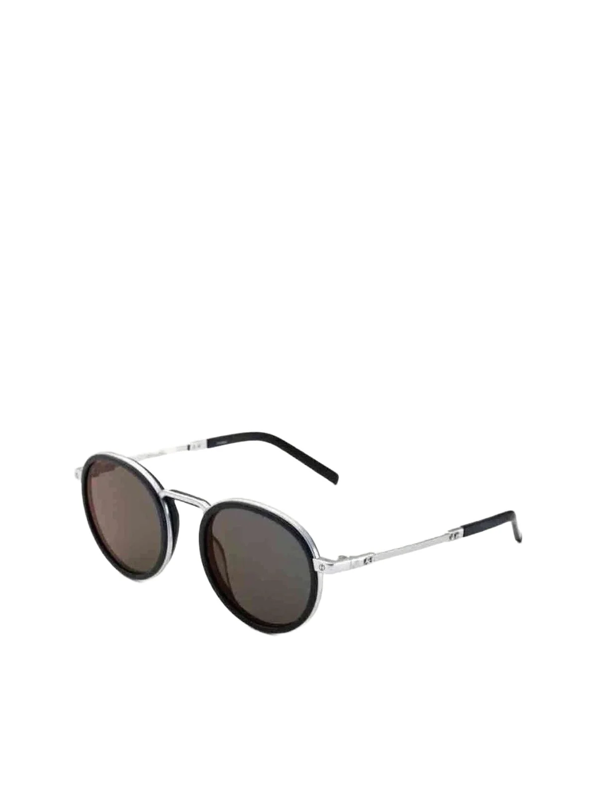 Silver Matte Rounded Sunglasses With Red Mirror Lens