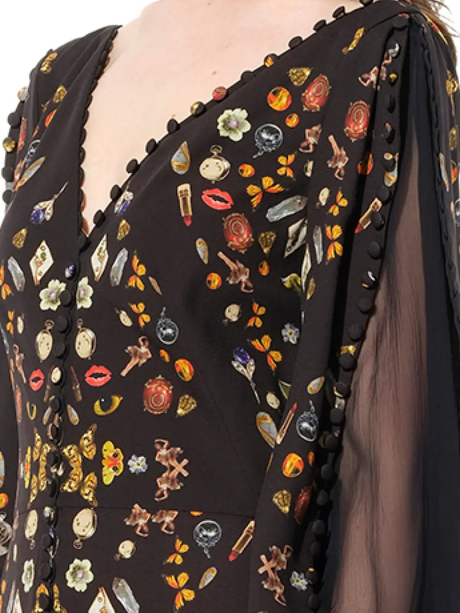 Alexander McQueen Long Sleeve Silk Dress | Thumbnail 2 Alexander McQueen Long Sleeve Silk Dress | Thumbnail 2