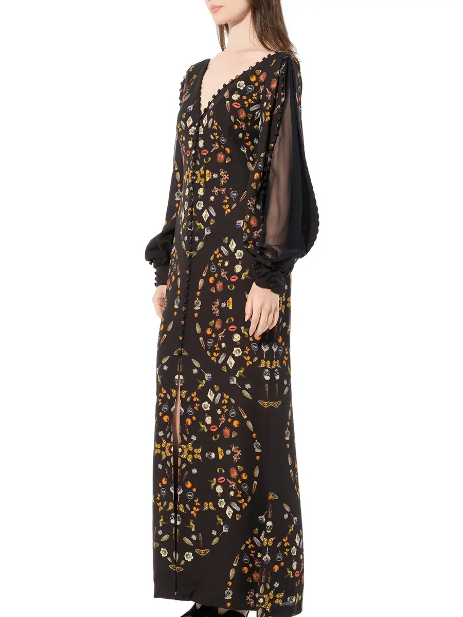 Alexander McQueen Long Sleeve Silk Dress | Thumbnail 5 Alexander McQueen Long Sleeve Silk Dress | Thumbnail 5