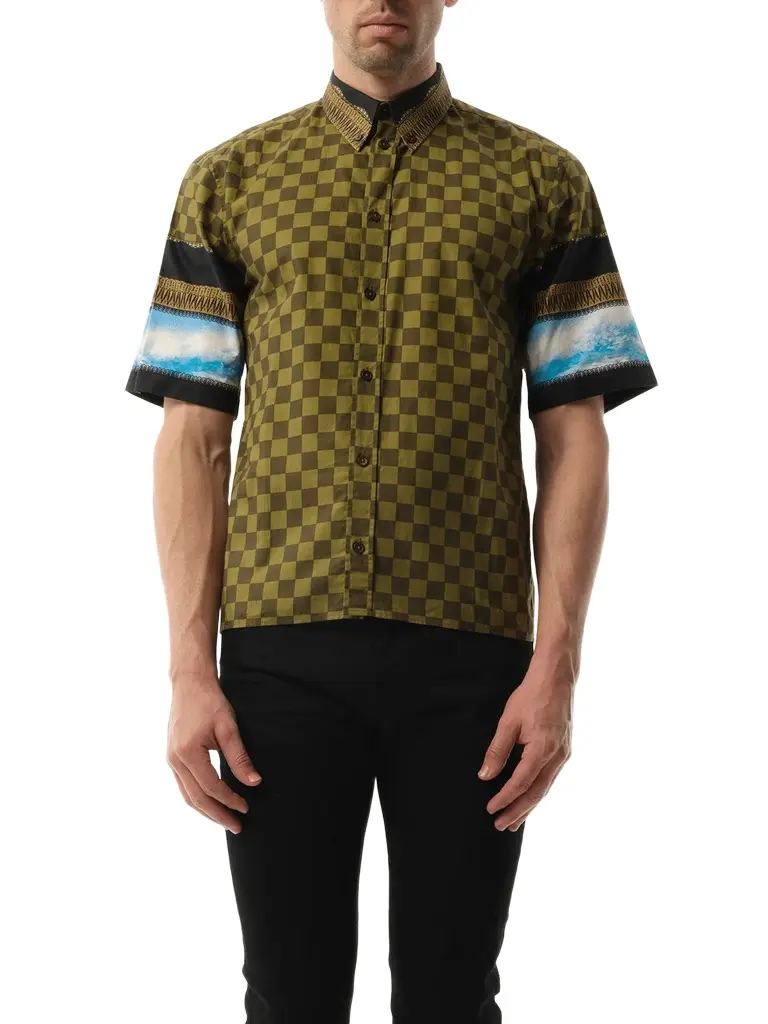 Givenchy Podium Short Sleeve Shirt in Khaki Green