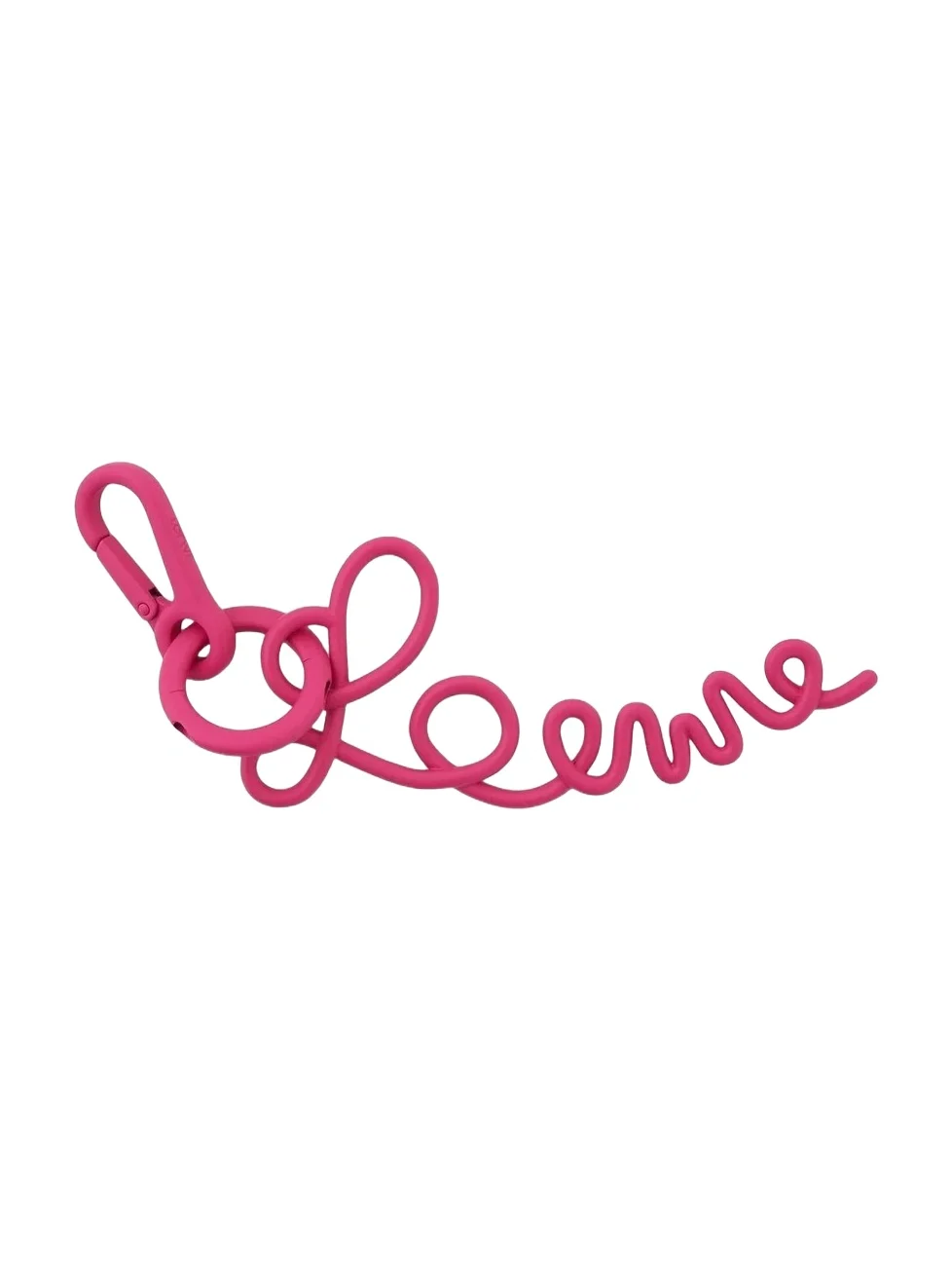 Loewe Signature Charm in Metal Neon Pink