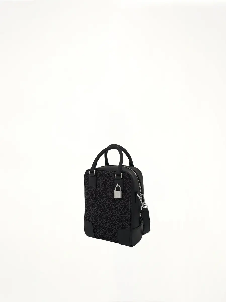 Loewe Amazona 15 Vertical Anagram in Jacquard And Calfskin Anthracite | Thumbnail 3 Loewe Amazona 15 Vertical Anagram in Jacquard And Calfskin Anthracite | Thumbnail 3