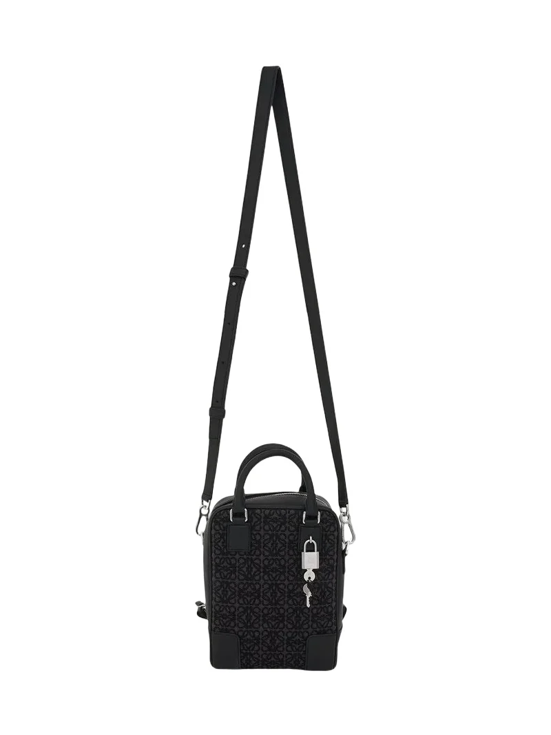Loewe Amazona 15 Vertical Anagram in Jacquard And Calfskin Anthracite