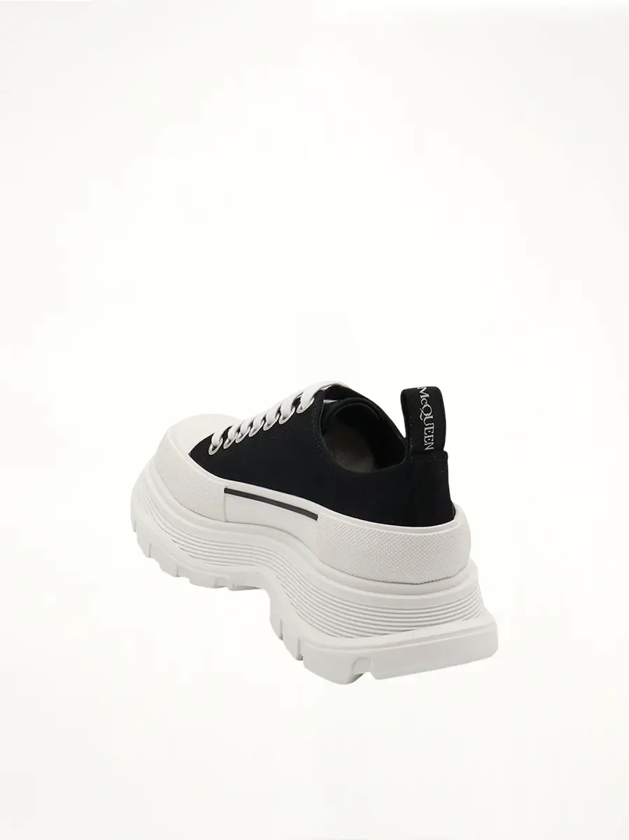 Alexander McQueen Tread Slick Canvas Lace-up Shoes in Black/white | Thumbnail 2