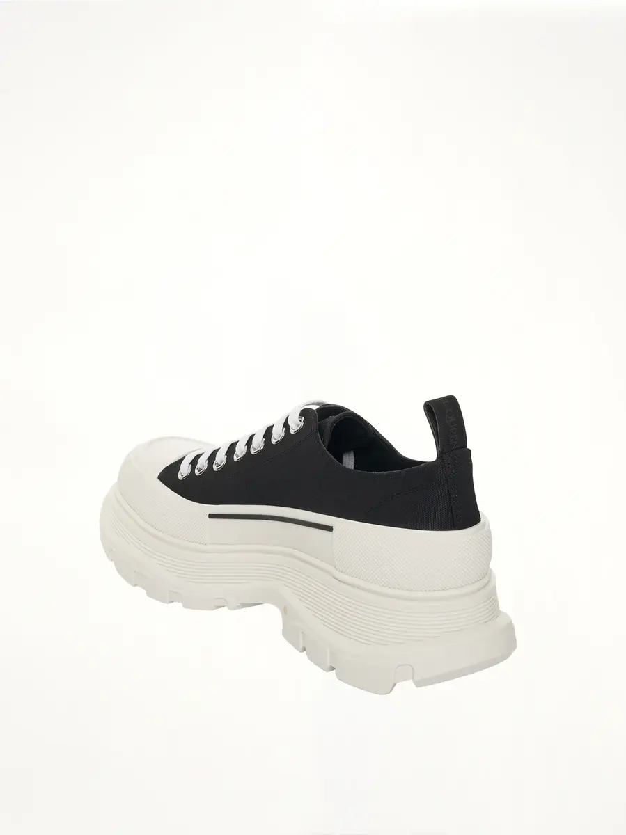 Alexander McQueen Tread Slick Canvas Lace-up Shoes in Black/white | Thumbnail 2 Alexander McQueen Tread Slick Canvas Lace-up Shoes in Black/white | Thumbnail 2