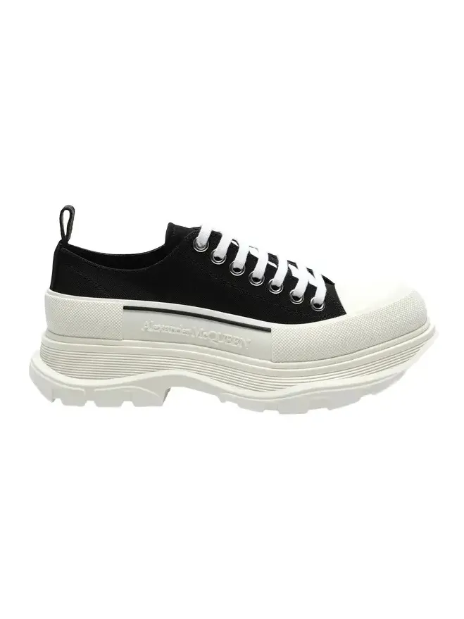 Tread Slick Canvas Lace-up Shoes in Black/white Tread Slick Canvas Lace-up Shoes in Black/white