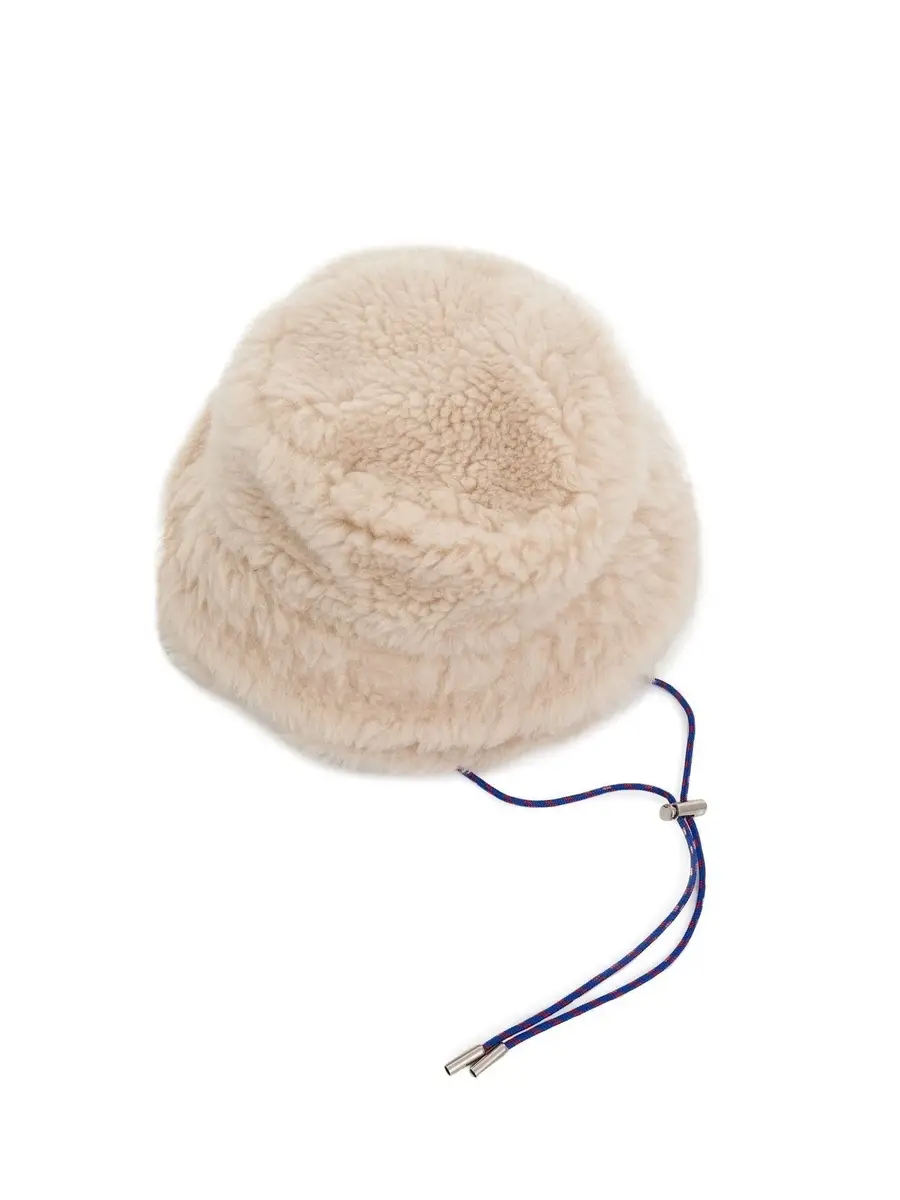 Sacai Double Brim Faux Shearling in Off White | Thumbnail 4 Sacai Double Brim Faux Shearling in Off White | Thumbnail 4