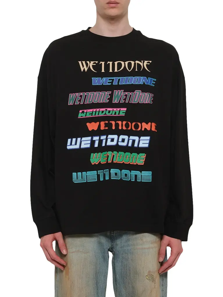 We11Done Multi Logo Long Sleeve T-shirt