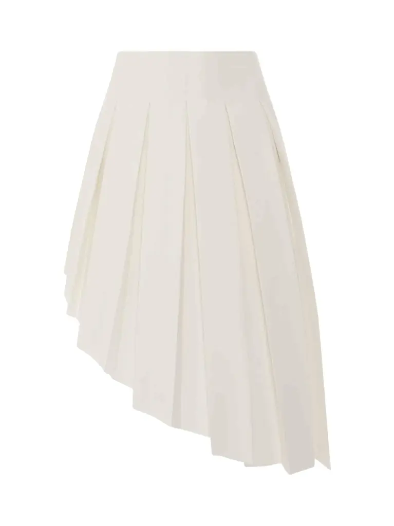 We11Done Wool Asymmetrical Pleated Skirt