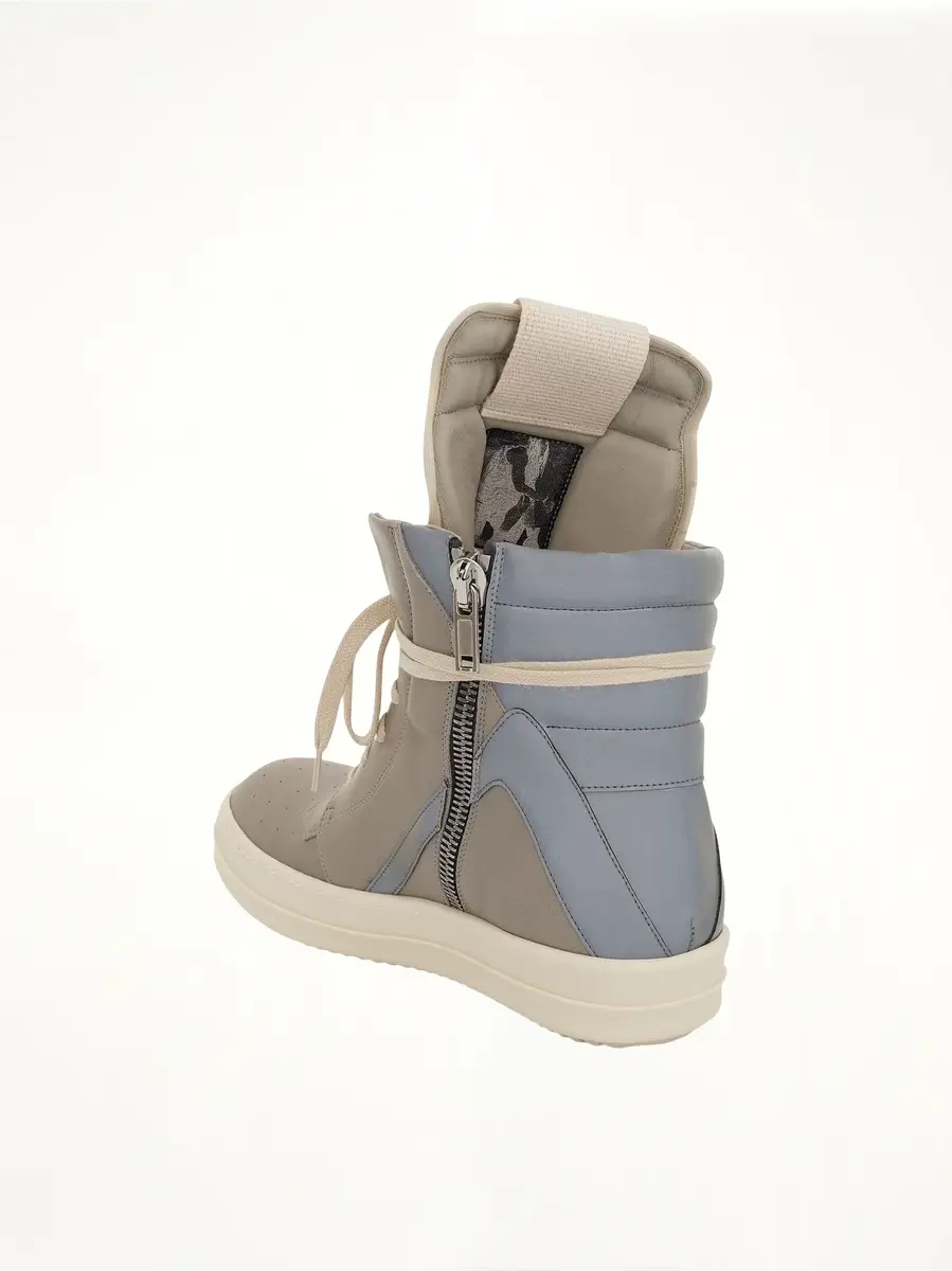 Rick Owens Geobasket Leather Sneaker in Pearl/reflex | Thumbnail 2 Rick Owens Geobasket Leather Sneaker in Pearl/reflex | Thumbnail 2