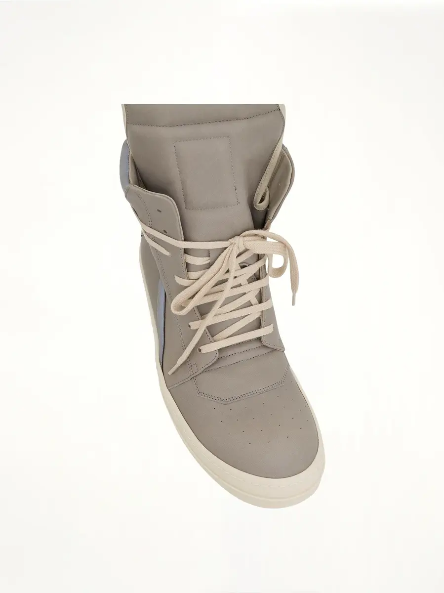 Rick Owens Geobasket Leather Sneaker in Pearl/reflex | Thumbnail 4 Rick Owens Geobasket Leather Sneaker in Pearl/reflex | Thumbnail 4