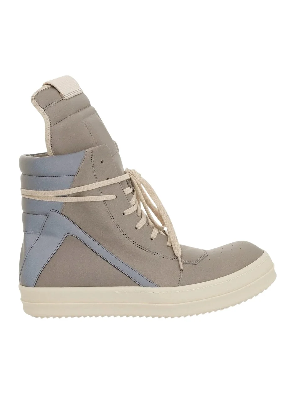 Rick Owens Geobasket Leather Sneaker in Pearl/reflex